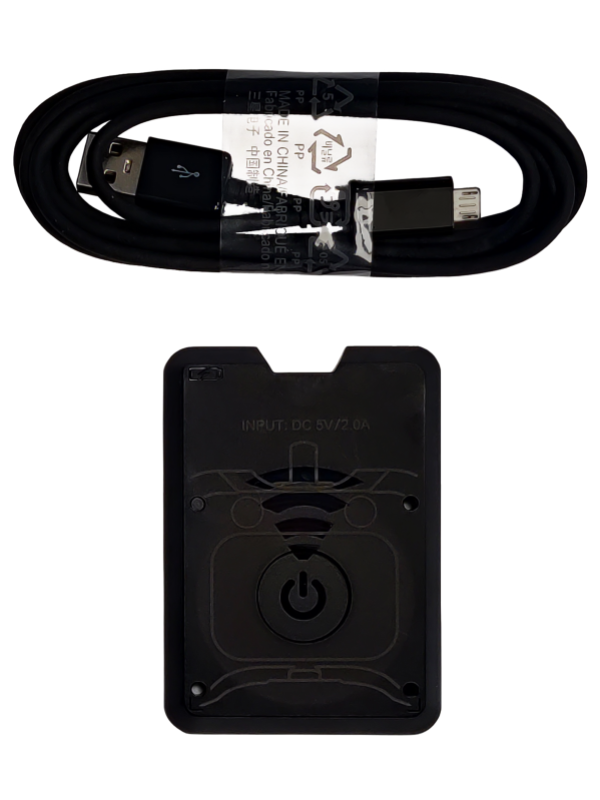QI pad wireless charging + micro USB cablePad dimensions: 77 x 55 x 6.5 mm